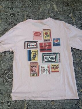 🤠 Pretty Rebel Women’s Wild West Matchbox Light Pink Graphic Tee - Size L